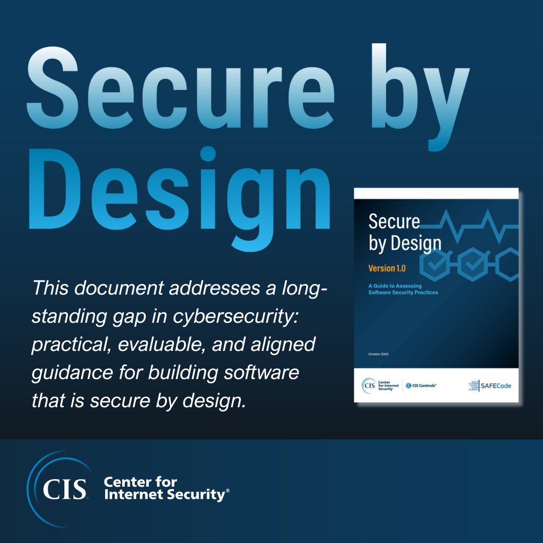 CISecurity's tweet image. Looking for a practical, evaluable framework for building and verifying software security from the ground up? We&apos;ve got you covered. bit.ly/4pNNz9W