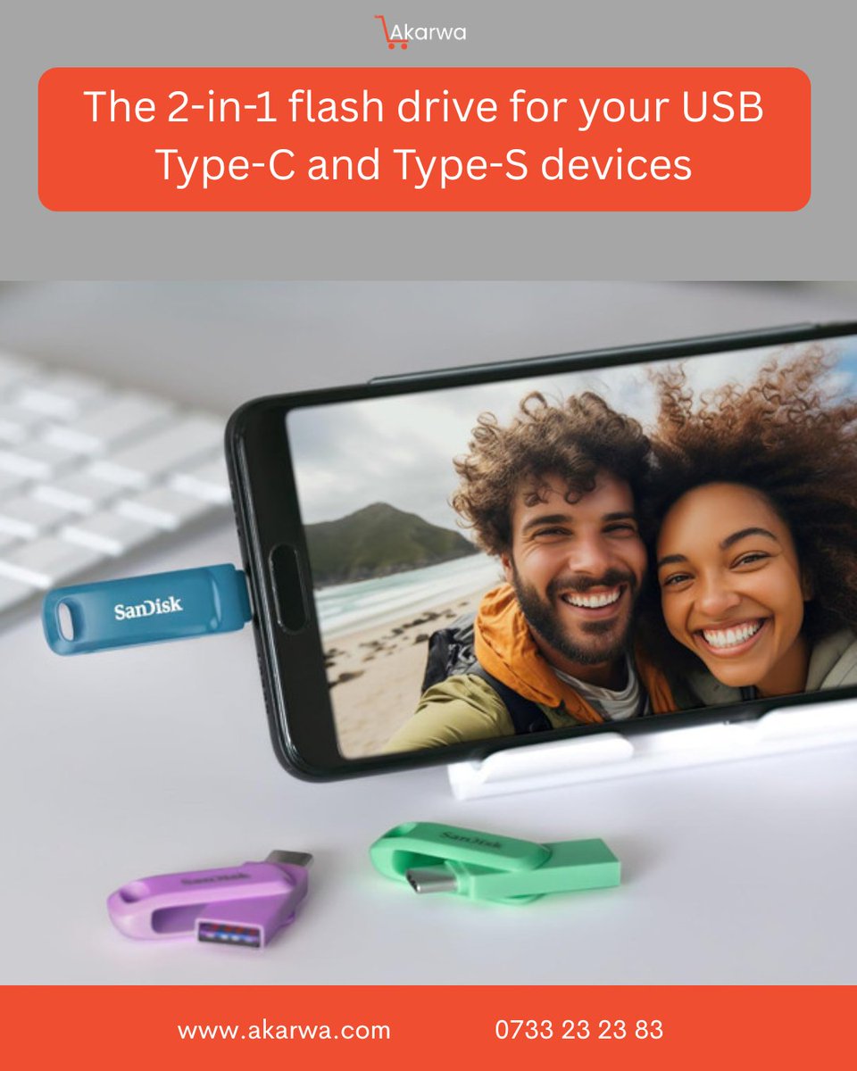 akarwa_store's tweet photo. Level up your storage with the Dual USB Flash Drive 💾✨
Works perfectly with both your phone and laptop—super easy file transfers for work, school, or travel!
Available now on https://t.co/PzKB87mvX8 with Pay upon Delivery + 3 months warranty.
📞 0733232383 | https://t.co/tyaRxHrmwT

#Akarwa #TechEssentials #StorageMadeEasy #KigaliShopping
