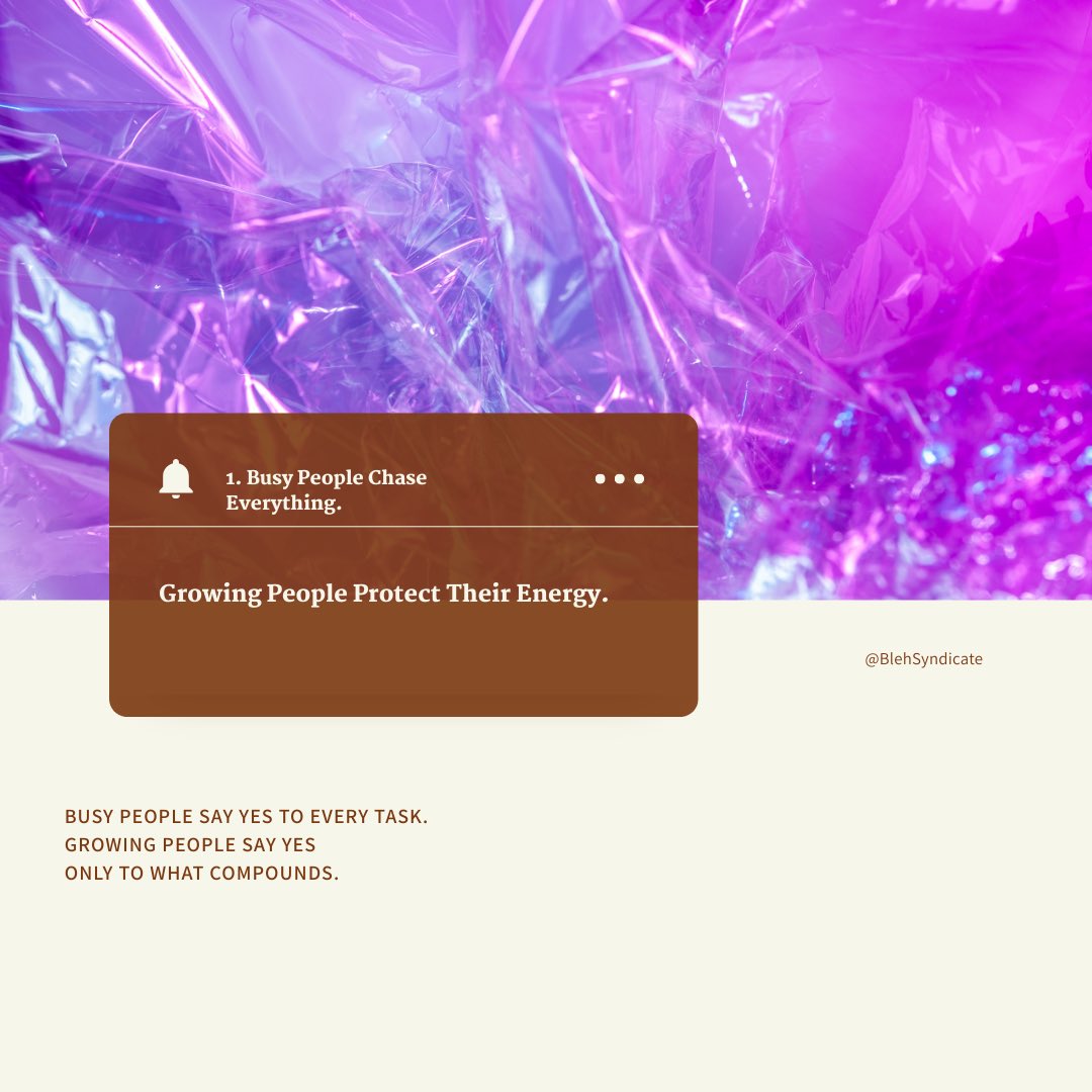 BlehSyndicate's tweet image. Busy people work harder. Growing people work smarter.
The difference isn’t the hours — it’s the priorities.

You don’t scale by doing more.
You scale by choosing better.
When the work compounds, the growth becomes unavoidable.

🧱 DM “GROWTH”