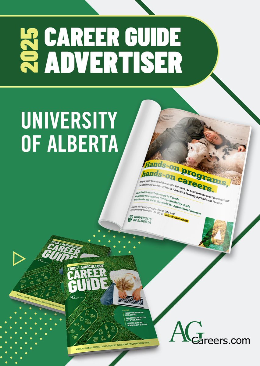 🌟Advertiser Spotlight: University of Alberta!🌟 

Offering hands-on programs and hands-on careers in agriculture and food sciences. 📚

👏 Thank you, University of Alberta, for being featured in our 2025–2026 Ag &amp; Food Career Guide! 

👉 Learn more here:  ow.ly/SCmE50XA85X