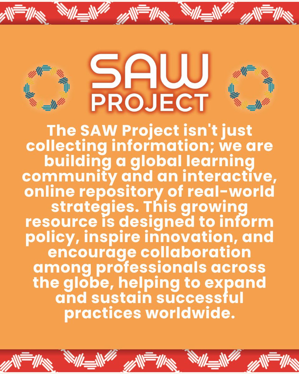theSAWProject's tweet image. 🌍 Wondering what the SAW Project is? 

You have questions, we have answers. 

Join the movement and explore global strategies: SAWPROJECT.ORG or contact us here: info@sawproject.org

#SAWProject #CommunitySupervision #GlobalLearning #Innovation
