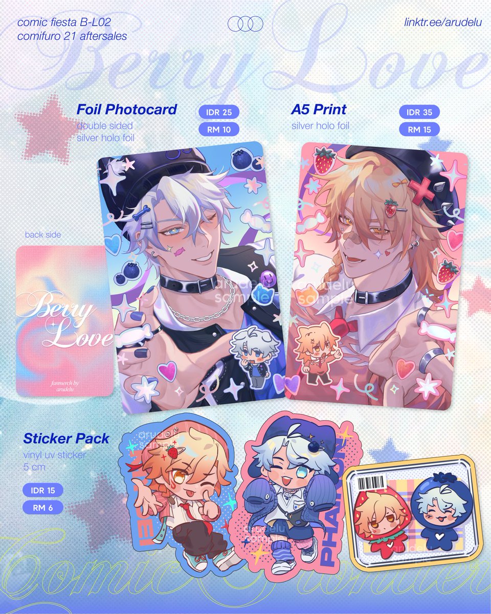 [🔁💗 appreciated]
#ComicFiesta Booking + #CF21 Aftersales!

💌Open until 10 Dec (CF🇲🇾) and 14 Dec (CF🇮🇩 )
📍Booth B-L02
🫀LADS, Phaidei, ALNST, HSR, Genshin
🌏GO pls DM

🔗link &amp; details below
#comicfiesta2025 #comicfiestacatalogue2025 #phaidei #wriothesley