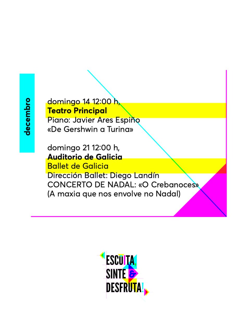 BMSCompostela's tweet image. Aínda que esta semana non hai concerto, por aquí vos deixamos a nosa axenda de decembro!

Info e convites 📲 𝘄𝘄𝘄.𝗰𝗼𝗺𝗽𝗼𝘀𝘁𝗲𝗹𝗮𝗰𝘂𝗹𝘁𝘂𝗿𝗮.𝗴𝗮𝗹
