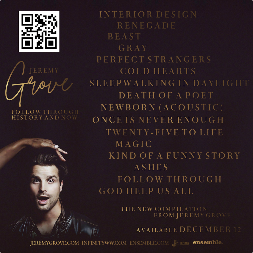 Two new songs, including the title track and “God Help Us All.” 🎶

“Follow Through: History and Now,” isn’t just a look back, it’s the definitive playlist of the songs that profoundly shaped my artistry and humanity. Pre-save using the QR code or link: jgrove.lnk.to/HistoryAndNow
