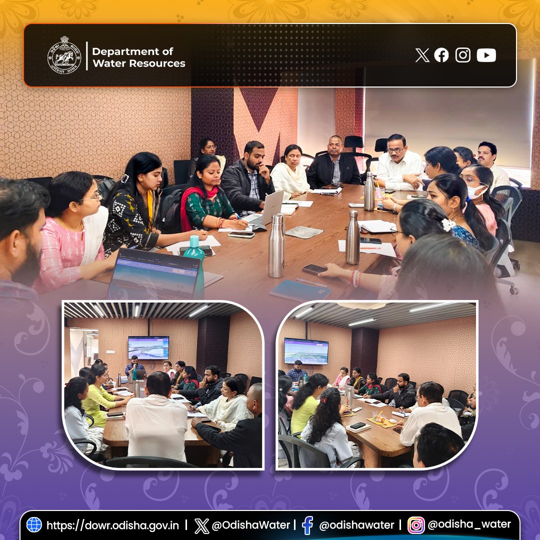 OdishaWater's tweet photo. DoWR has initiated a month-long training programme for all engineers on the operational use of the Odisha Water ERP (GOWATER) system. The Managing Director, OLIC Ltd., Bhubaneswar, and Director, H&H, attended todayβs session.
#OdishaWater #GOWATER #CapacityBuilding #EngineerTraining #TechInWaterResources
@CMO_Odisha @DC_Odisha @_anugarg @IPR_Odisha @OIIPCRA_OCTDMS @OLICLTD @ltd_occ @CE_Megalift @GWDOdisha
