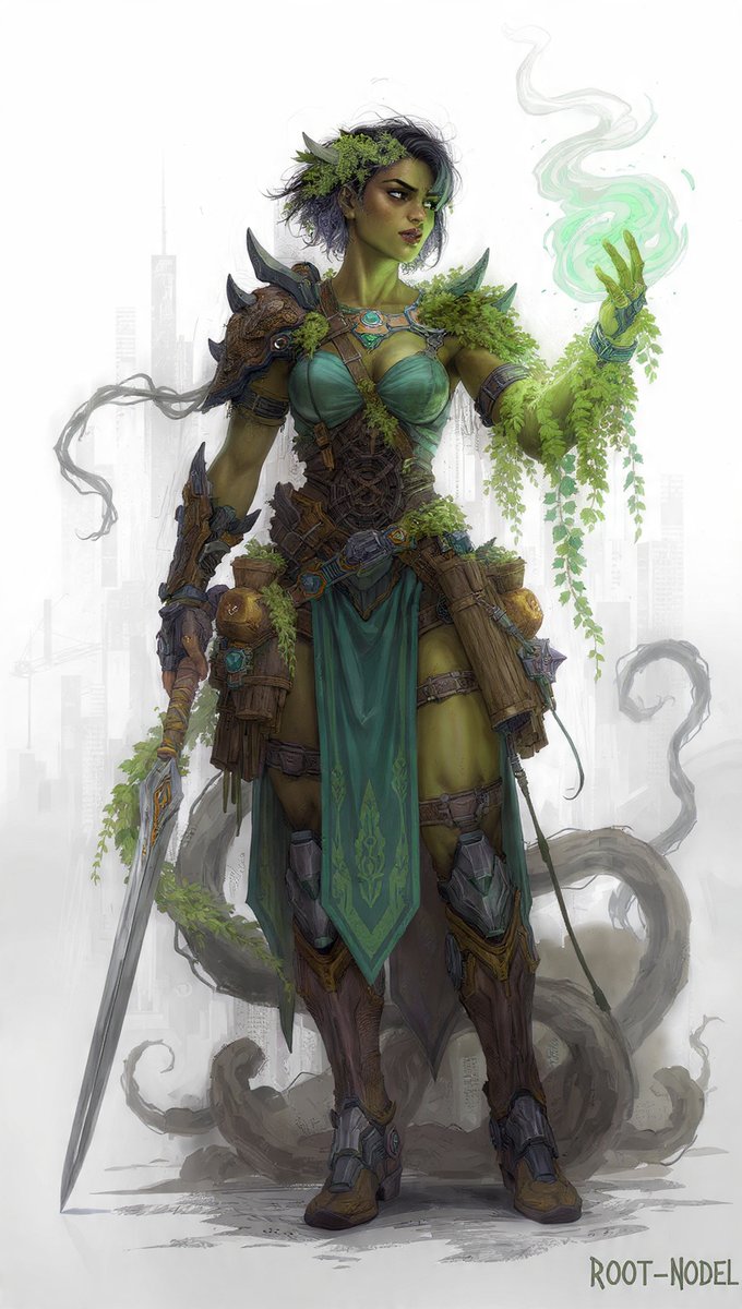 CoreAILab's tweet photo. In a world drowning in steel and signal noise, she’s the anomaly, an urban druid with roots in ancient magic and hands full of living code. 

The future grows where she stands.

#FantasyArt #Cyberpunk #UrbanFantasy #SciFiArt
#CharacterDesign #DigitalArt #ArtistOnTwitter https://t.co/TTakzu1Xeg