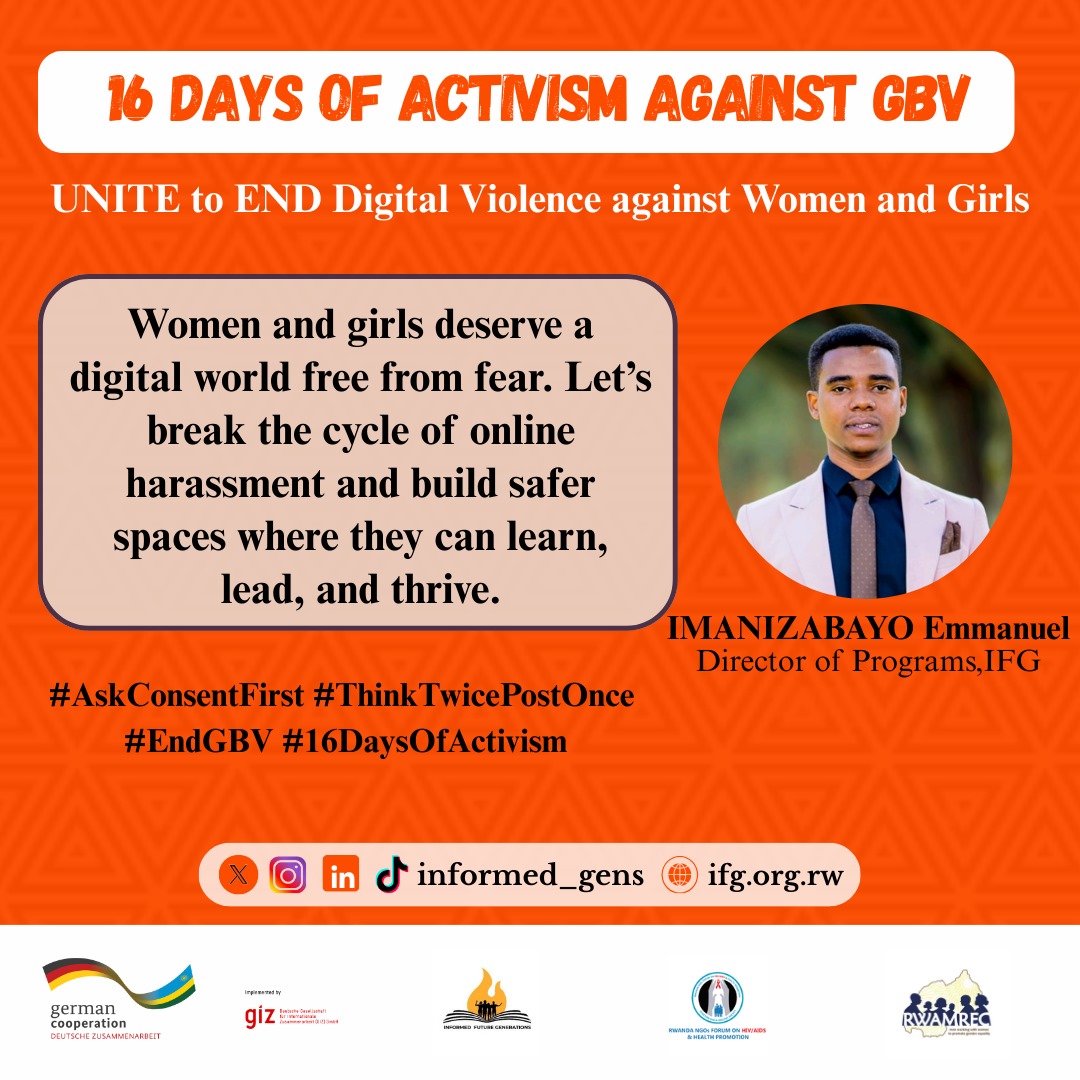 informed_gens's tweet photo. Every woman and girl deserves safety, dignity, and respect online. Let’s stop online harassment, protect boundaries, and build digital spaces where girls can learn, lead, and thrive without fear.
#EndGBV #AskConsentFirst #ThinkTwicePostOnce #16DaysOfActivism
@harerimana_tito https://t.co/QLaCi7KNkp