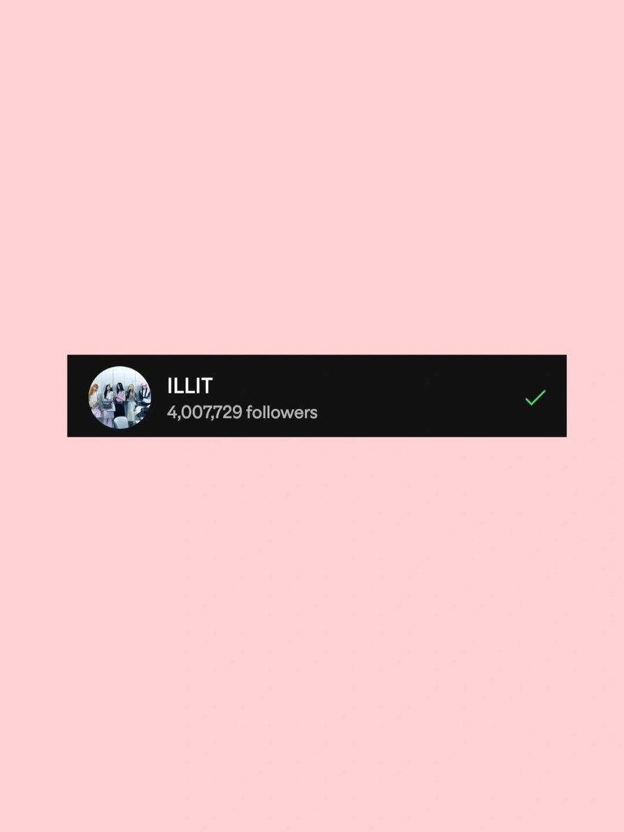 ILLIT_UNIVERSE's tweet image. ILLIT has now surpassed 4 million followers on Spotify!

#ILLIT #아일릿