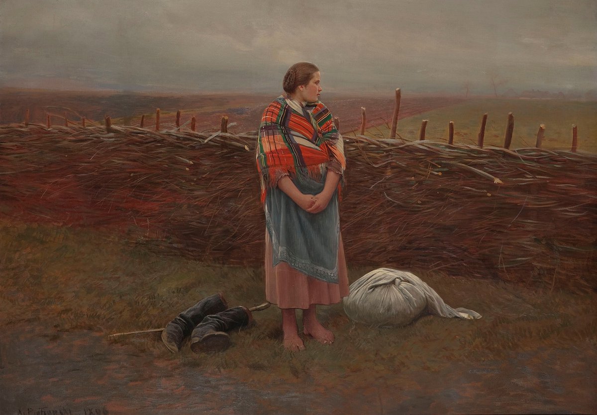Antoni Piotrowski - Bezdomna (olej na płótnie, 110,5 x 150,5 cm), 1896, Muzeum Narodowe w Warszawie. #PolishMastersofArt