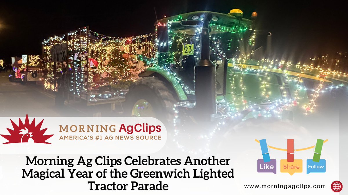 AgClips's tweet image. With 66 brilliantly decorated tractors rolling through Greenwich and more than 15,000 spectators lining the route, it was a night that truly showcased the community’s heart, spirit, and unity.

Read on: hubs.la/Q03WCRNz0

#lightedtractorparade #tractors #christmasparade