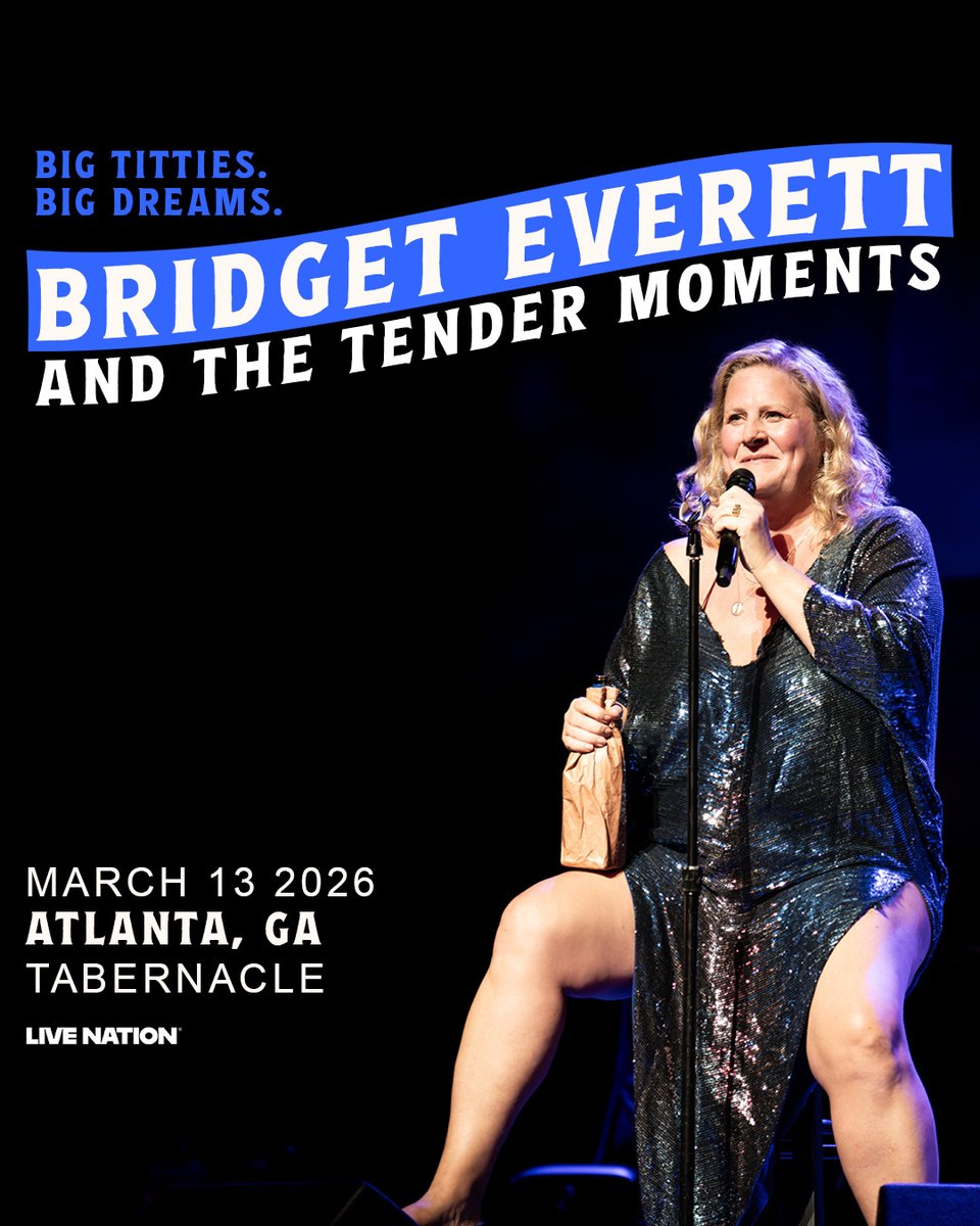 🎤 JUST ANNOUNCED 🎤 Bridget Everett is bringing her band and the BIG TITTIES, BIG DREAMS tour to #TabernacleATL on Friday, March 13! Tickets on sale this Friday, Dec 5th at 10AM: bit.ly/4oyxLXz 🎟️