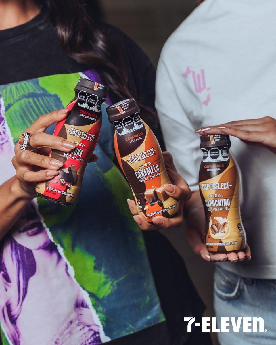 7ElevenMexico's tweet photo. Moka, Caramelo o Capuchino. ¿Con qué sabor acompañarás tu miércoles? 😋 Iced #CafeSelect https://t.co/FWT03wMwLe