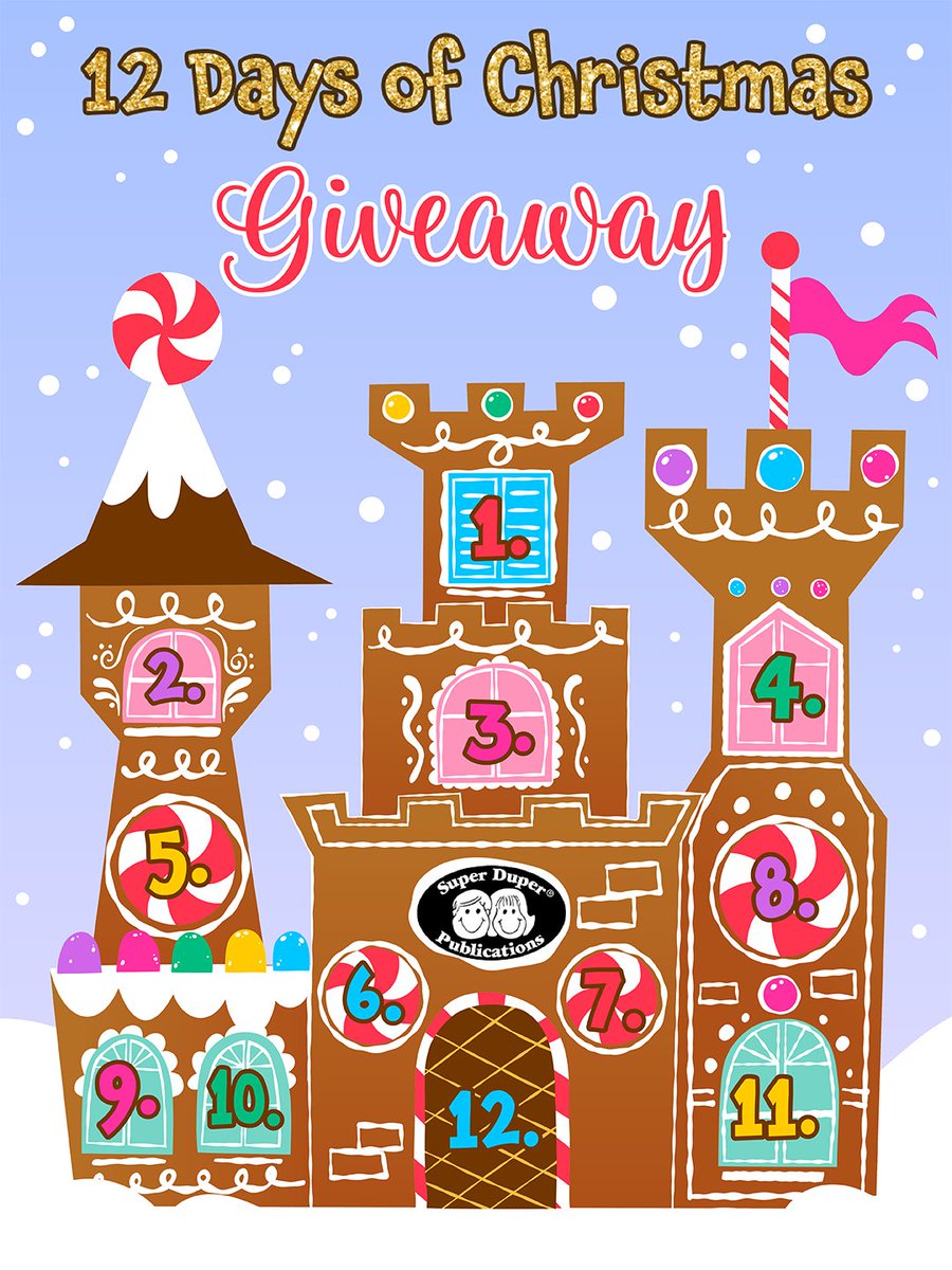 12 Days of Christmas Giveaway starts today! 🎄🎁
It's your chance to win Super Duper Products!
To enter go to bt.sdpubs.com/3XfVEbi 
🎇 One winner will be chosen each day until Christmas Eve, starting on Tuesday, December 9th!