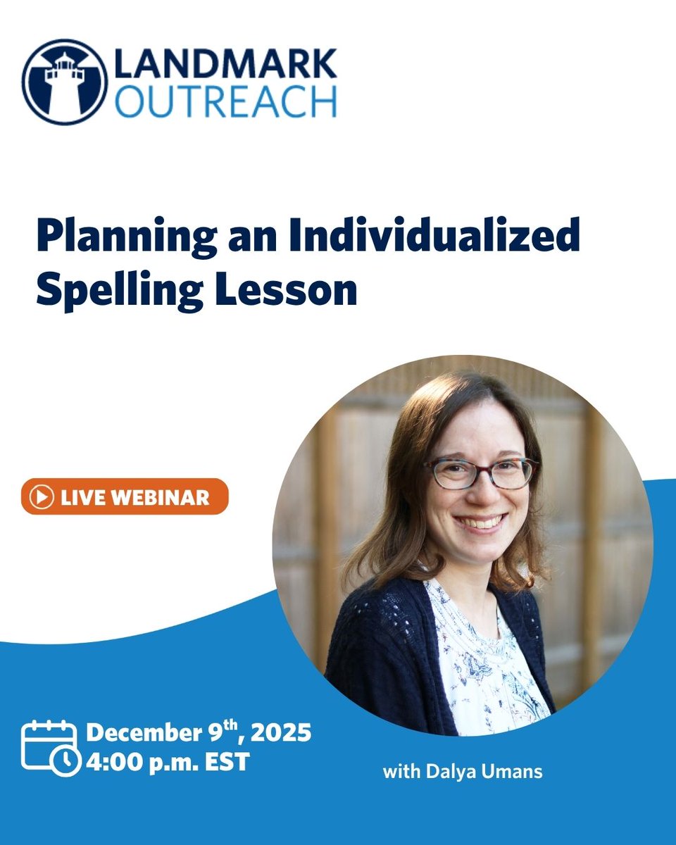 LMKOutreach's tweet image. Next week! 🗓️
This free webinar will walk educators through practical steps for designing effective spelling instruction for students who struggle. Join live or watch later.

ow.ly/tCHQ50XtLEj

#EdChat #SpEd #TeacherPD #Literacy #ReadingScience #InstructionalStrategies