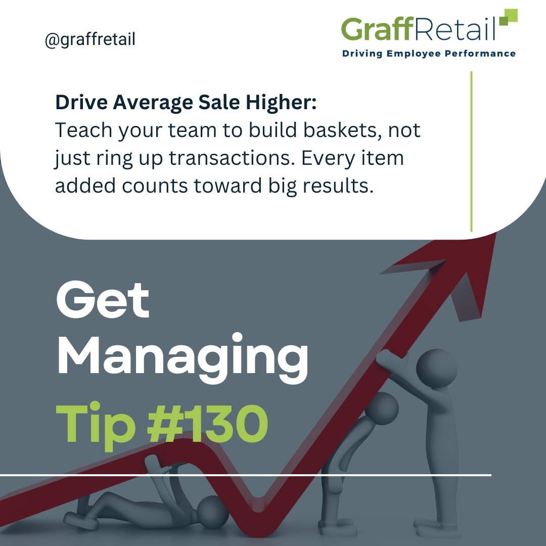 graffretail's tweet image. Every item added boosts your average sale—and your bottom line.
Teach your team how to make every interaction count.

We’ve got the tools to help you train and coach for stronger selling habits.
👉 graffretail.com

#GetManagingTips #RetailSales #RetailTraining