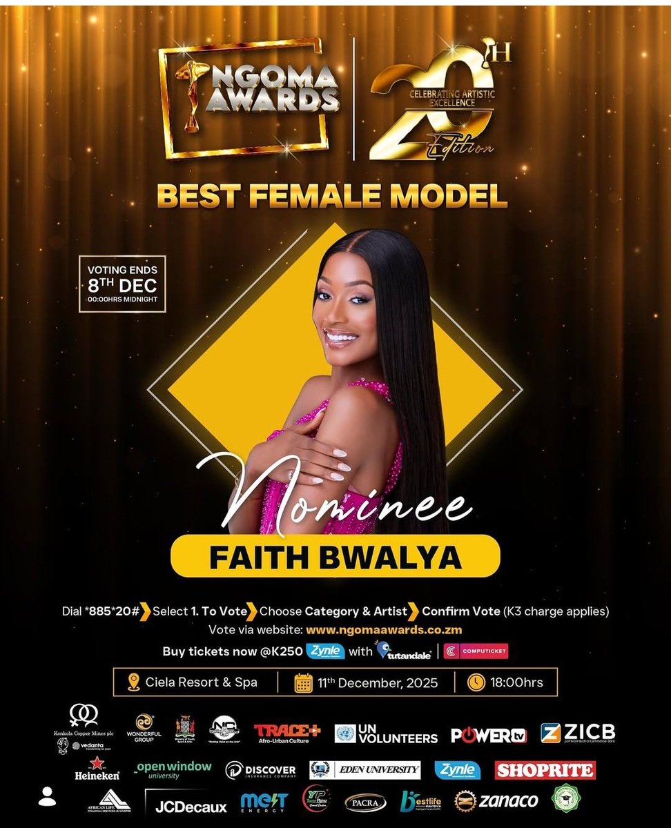 bsahni08's tweet photo. Go Vote Now👇 👇👇👇👇  

BEST FEMALE MODEL SPOTLIGHT
 
- Faith Bwalya
- Ta’Shery Nkoma
- Anna Musonda
- Namakau Nawa

✨️✨️✨️✨️✨️✨️✨️✨️✨️✨️

#NgomaAwards2025 #BestFemaleModel #NgomaYalila #ModelSpotlight #ArtisticExcellence #ZambiaArts #SupportLocalCreatives https://t.co/vj3g4qCOat