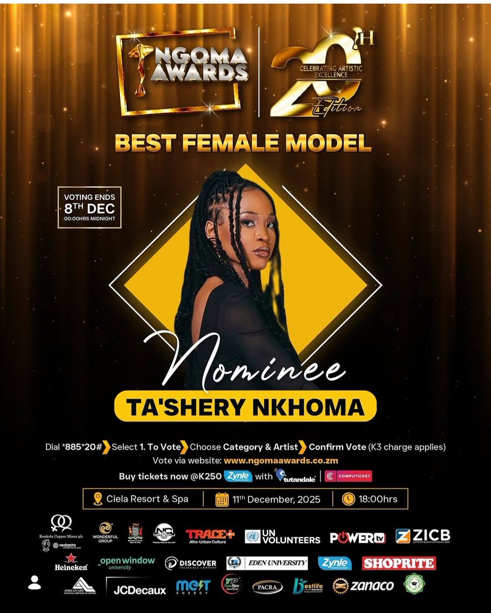 bsahni08's tweet photo. Go Vote Now👇 👇👇👇👇  

BEST FEMALE MODEL SPOTLIGHT
 
- Faith Bwalya
- Ta’Shery Nkoma
- Anna Musonda
- Namakau Nawa

✨️✨️✨️✨️✨️✨️✨️✨️✨️✨️

#NgomaAwards2025 #BestFemaleModel #NgomaYalila #ModelSpotlight #ArtisticExcellence #ZambiaArts #SupportLocalCreatives https://t.co/vj3g4qCOat