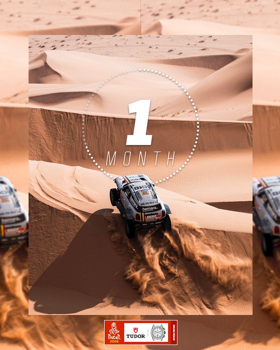dakar's tweet photo. Only 1 month until the "most wonderful time of the year"… Dakar madness! 🎁🤭
 
🔜 #Dakar2026 #DakarInSaudi 
 @tudorwatch #TudorWatch #BornToDare https://t.co/e116mib6mK