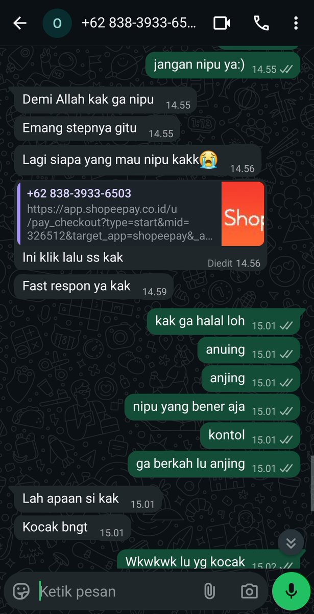 HELP RTTTT GAIS!!
MAU SPILL PENIPU CONVERT PULSA/SALDO 
<a href="/mefluncur/">lauren</a>
awalnya mau convert pulsa gais tapi dia bohong bilang udah di kirim.  tapi kok belum masuk saldonya di akuuu, nahh terus dia bilang kalo mau masuk saldonya harus klik link shoppe ini kak
#zonauang️ #convertpulsa