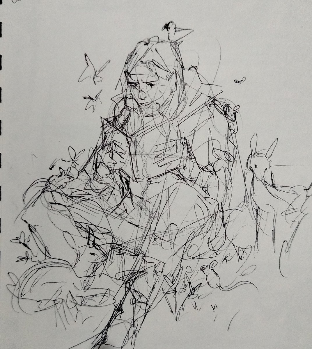 Adam reading to animals. Sketch for a future drawing
#frankenstein #Frankensteingdt