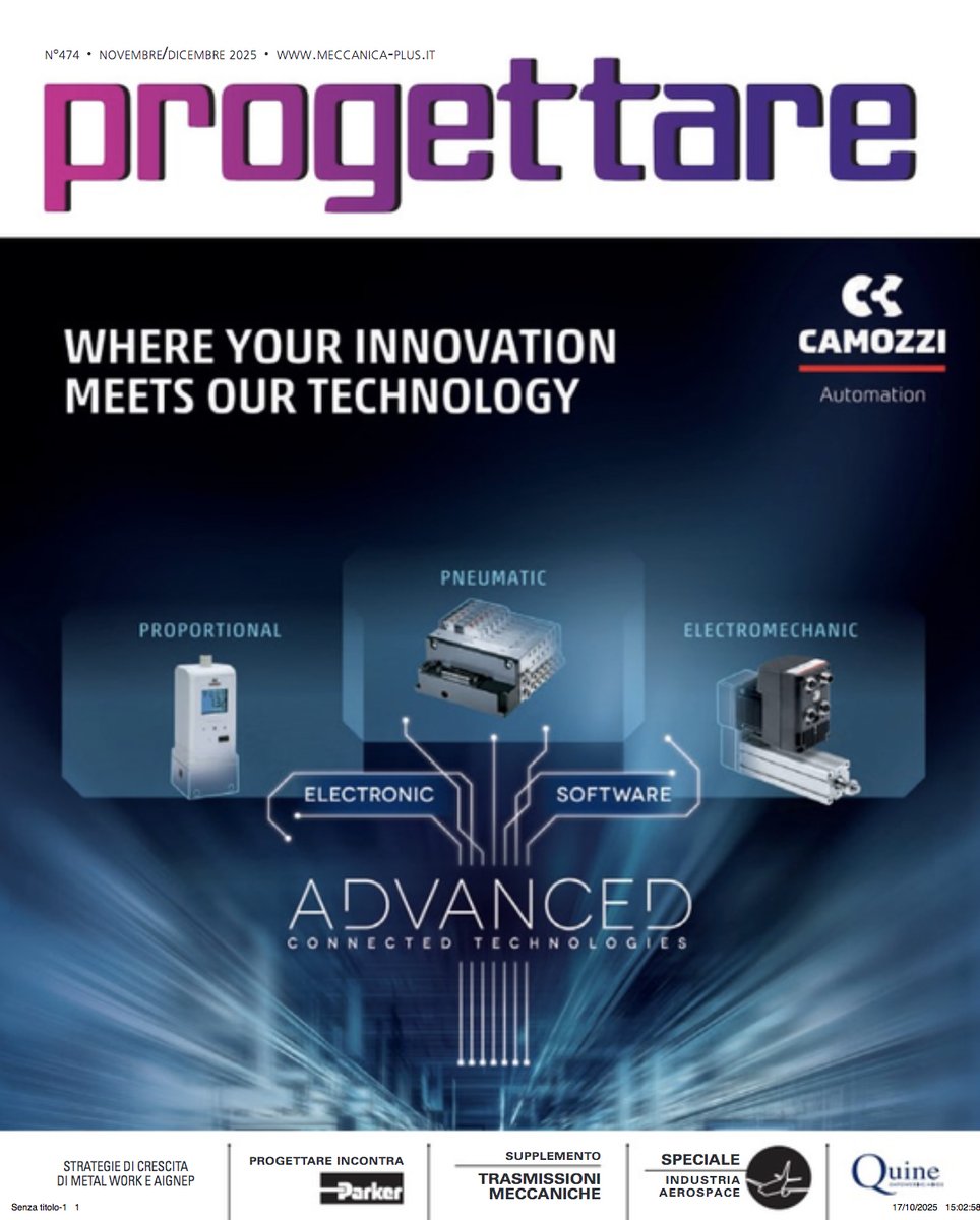 meccanica_plus's tweet image. Online lo sfogliabile di #Progettare di novembre/dicembre, cover dedicata a #CamozziAutomation. All’interno, strategie di crescita #MetalWork e #Aignep, Progettare incontra #Parker, lo Speciale Industria #Aerospace e il supplemento #TrasmissioniMeccaniche.
meccanica-plus.it/brochure/pr/47…