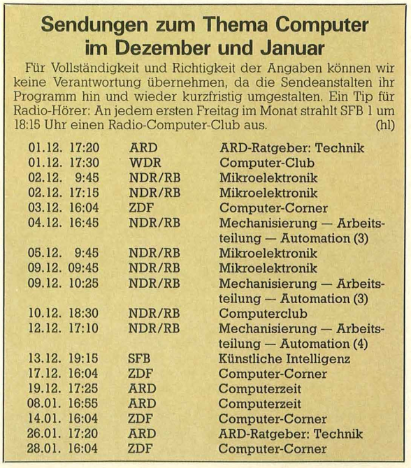 Retrojournal_de's tweet photo. 📺💾 Dezember 1985 im deutschen Fernsehen:
Computerfans hatten Hochsaison!
ARD-Ratgeber Technik, WDR Computer-Club, ZDF Computer-Corner, KI beim SFB und jede Menge Mikroelektronik beim NDR/RB.
Ein ganzer Monat voller 8-Bit-Bildschirmmagie. ✨
#RetroTV #1985 #Computerzeit https://t.co/CxBO7U34UC
