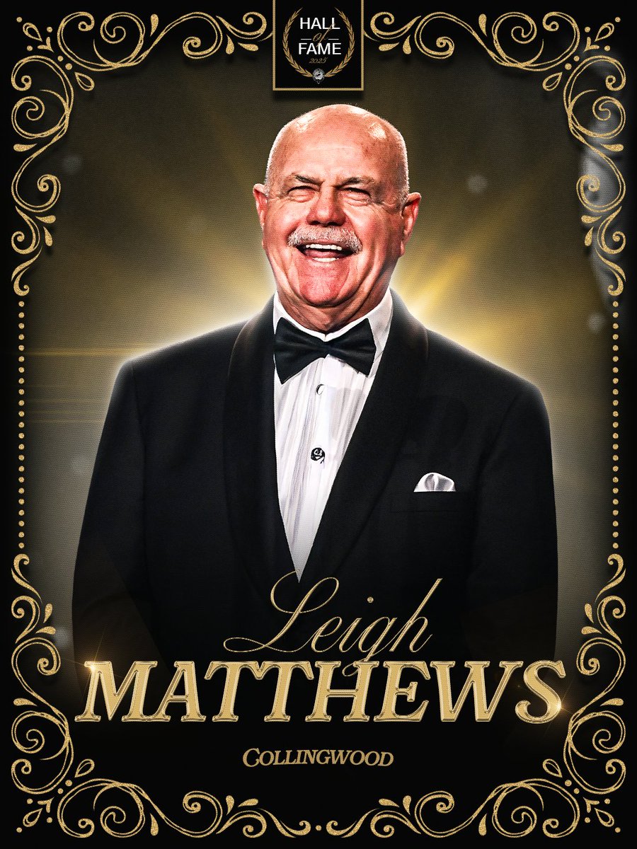 One of the greatest to ever play our game, he took us to the promised land in 1990 in just his 5th year as a Coach.

Tonight he is inducted into our Hall of Fame, adding to his incredible list of accolades. 

The great Lethal Leigh Matthews 🐐