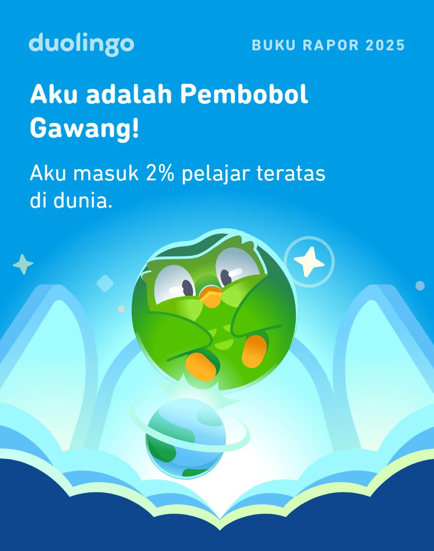 daetty114's tweet photo. Uhuyyy...Lihat berapa banyak yang kupelajari di Duolingo pada tahun 2025! Bagaimana denganmu? #Duolingo365 https://t.co/JMrZmFsJ7b