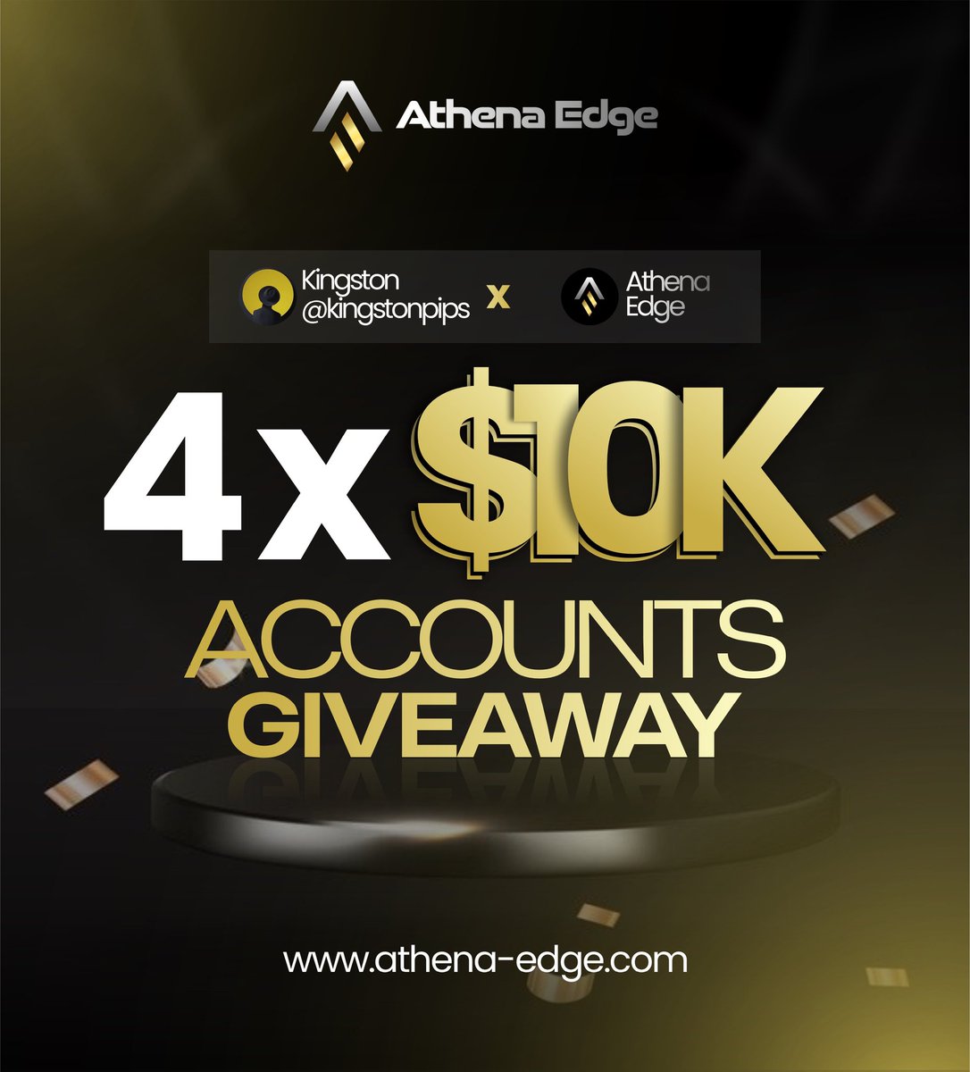 kingstonpips's tweet photo. 🚨  $40,000 FUNDING GIVEAWAY 🚨

🔹Follow @athenaedgeuk @heisdecent @kingstonpips

@0nomeChris @ilamwisdom
🔹Like &amp; Repost

🔹Like &amp; Repost Quoted Post

🔹Tag 2 Traders

🔹Join Discord https://t.co/srrvqPPs1u

50% OFF ALL ACCOUNTS USE CODE BLACK50🔥 https://t.co/O2LobofQvb