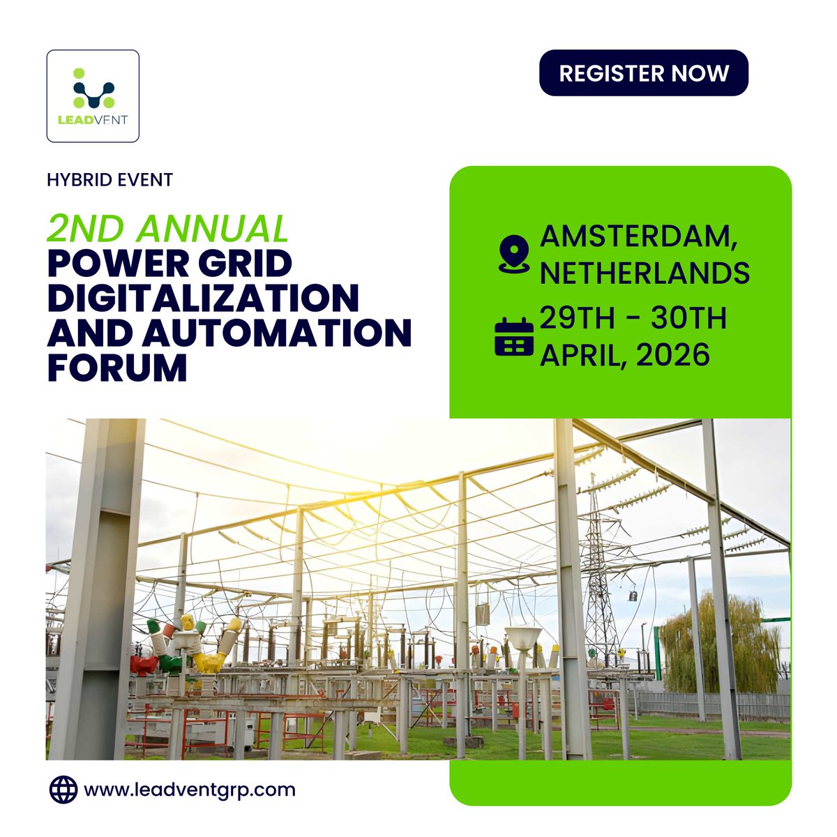 leadvent's tweet image. Join us for the 2nd Annual Power Grid Digitalization and Automation Forum

This premier global event is dedicated to transforming power grids through cutting-edge digitalization and automation

-bit.ly/3EcWPlS

#PowerGrid #GridAutomation #SmartGrid #DigitalEnergy #Energy