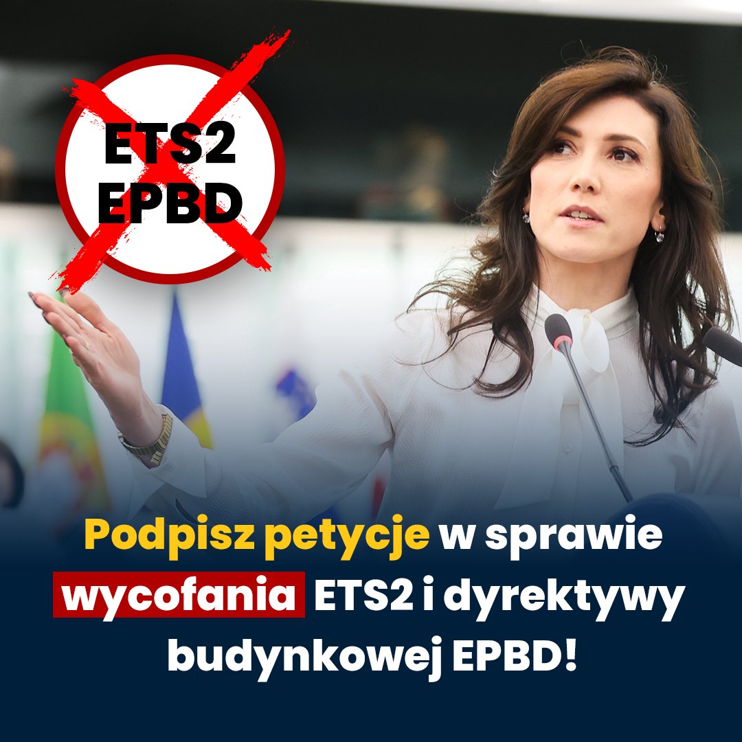Proszę o UDOSTĘPNIANIE, ruszam ze zbiórką podpisów pod petycjami ws. wycofania ETS2 i dyrektywy o przymusowych remontach klimatycznych budynków❗
✅ Petycje podpisujcie tutaj ➡️ ewazajaczkowska.pl/petitions

👉 Musimy zebrać jak najwięcej podpisów, dlatego przekazujcie te petycje