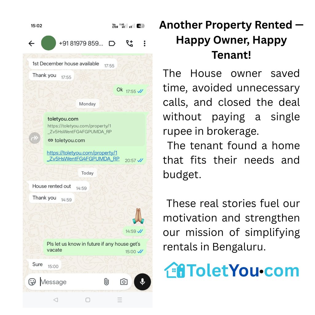 Mathrusoft's tweet image. #Rent #RentalHome #HouseForRent #FlatForRent #RoomForRent #RentingMadeEasy #RentalMarket #RentalLife
#Bengaluru #Bangalore #BengaluruRent #BangaloreRent #BengaluruHomes #BangaloreHousing #BengaluruRealEstate #NammaBengaluru
#OwnerListed #DirectOwner #TenantSearch