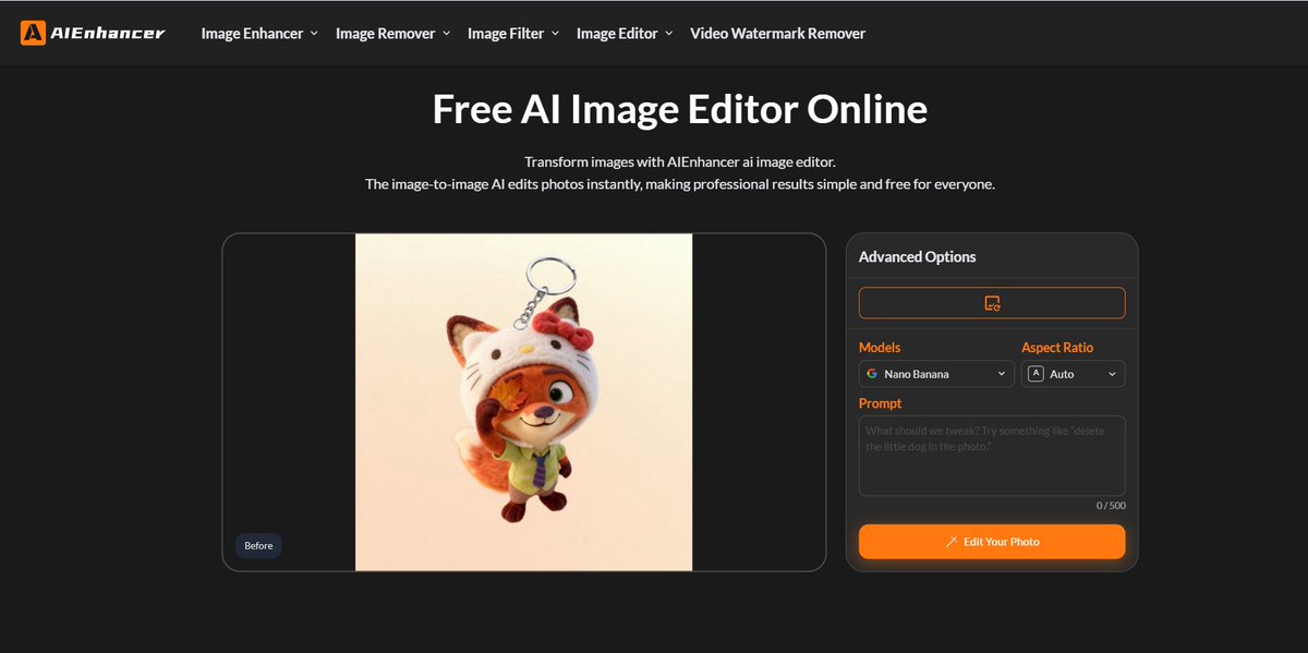 Speed up your brand visuals with AIEnhance.

From logos to posters to product shots, AIEnhance lets you edit and generate images in seconds — free, fast, and with multiple AI models to match your style.

Perfect for brand explorations, quick iterations, and clean deliverables.