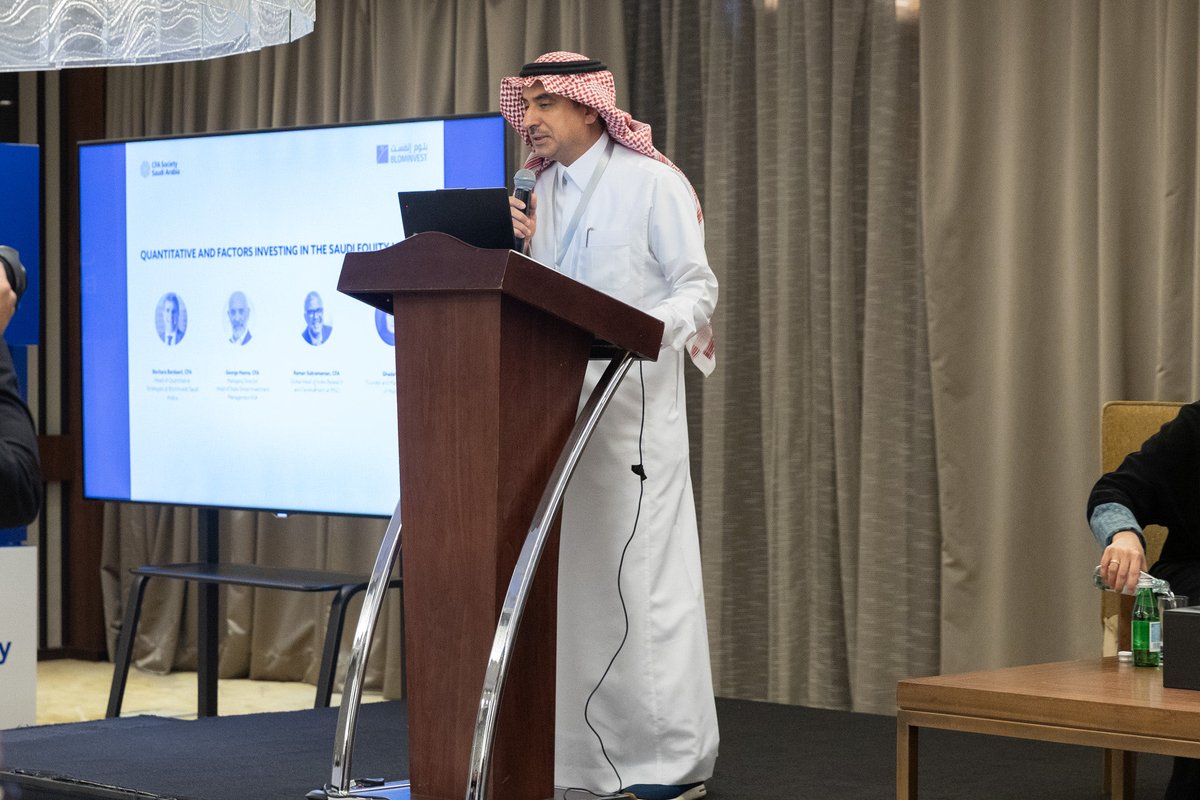 CFA Society Saudi Arabia, in collaboration with BLOMINVEST, hosted an insightful session on how systematic and factor-based strategies are reshaping global equity investing and their growing relevance in Saudi Arabia.

Great insights from:
Bechara Bardawil, CFA
George Hanna, CFA