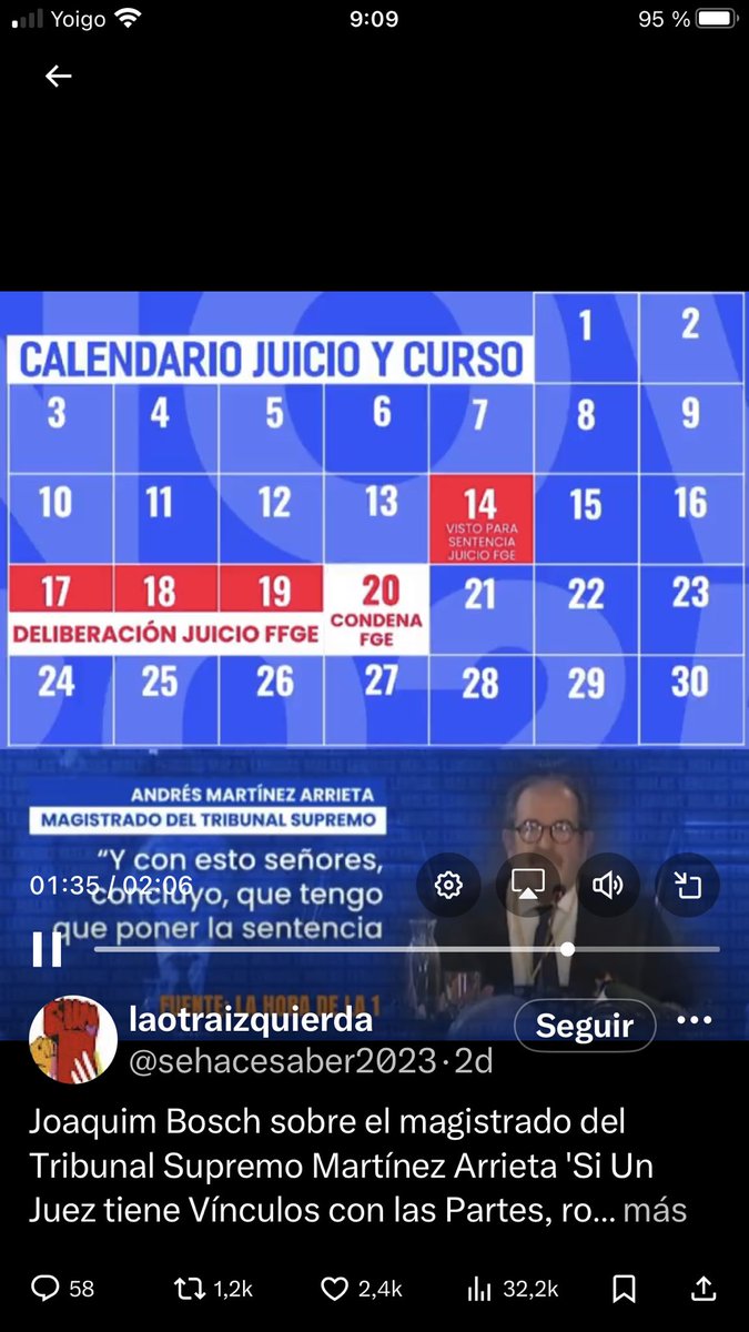 <a href="/rosamariaartal/">Rosa María Artal</a> No se entiende la tardanza, cuando solo les costó la deliberación dos mañanas, la del 18 y 19, la del 17 se deliberó la exculpatoria que se trata primero, y el 20 ya tenían el fallo los medios de comunicación a las 10 de la mañana ( 17, 18 y 19 por las tardes tenían el cursillo).