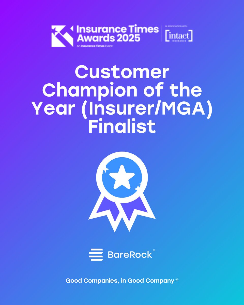We’re at the Insurance Times Awards tonight and proud to be finalists for Customer Champion of the Year (Insurer/MGA).

Always grateful to be recognised for work that puts advisers first.

Here’s to a great evening.

#ITAwards #GoodCompaniesInGoodCompany