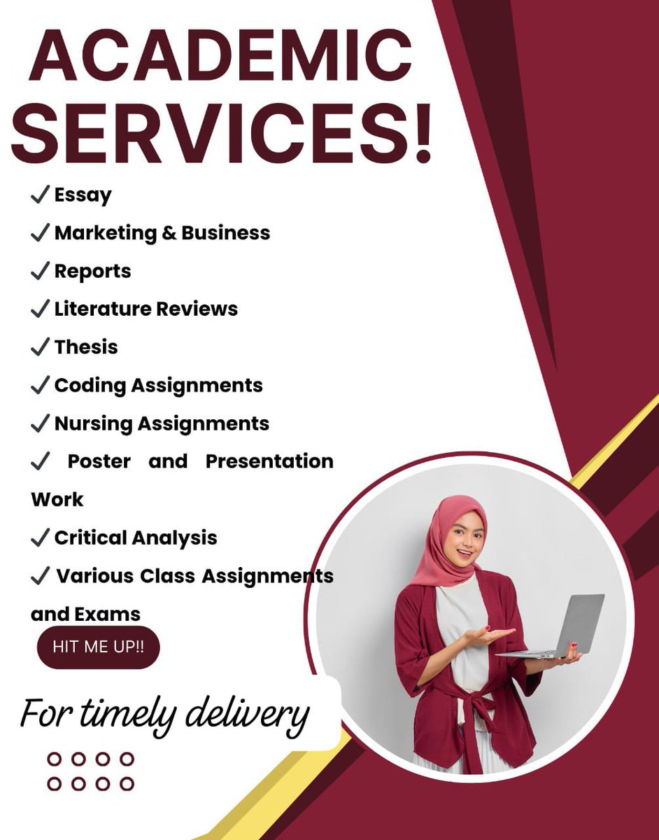 wiseman0010's tweet image. Overwhelmed with a lot of assignments and probably need help? 
We got you covered
DM for:
#Assignments 
#Fall semester
#Literature 
#Nursing
#Biology 
#Chemistry 
#Finance..
#Thesis
#Engineering
#Geology
#Physics
#Algebra
#Calculus
#Psychology.
#Homework
#Essay due