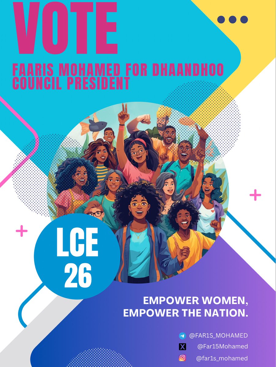 A community grows stronger when its women rise. My vision for Dhaandhoo is a future where women have equal voice, equal opportunity, and equal respect, because when women thrive, the whole nation moves forward.#VoteFaaris for Dhaandhoo Council President #LCE26 #EmpowerWomen