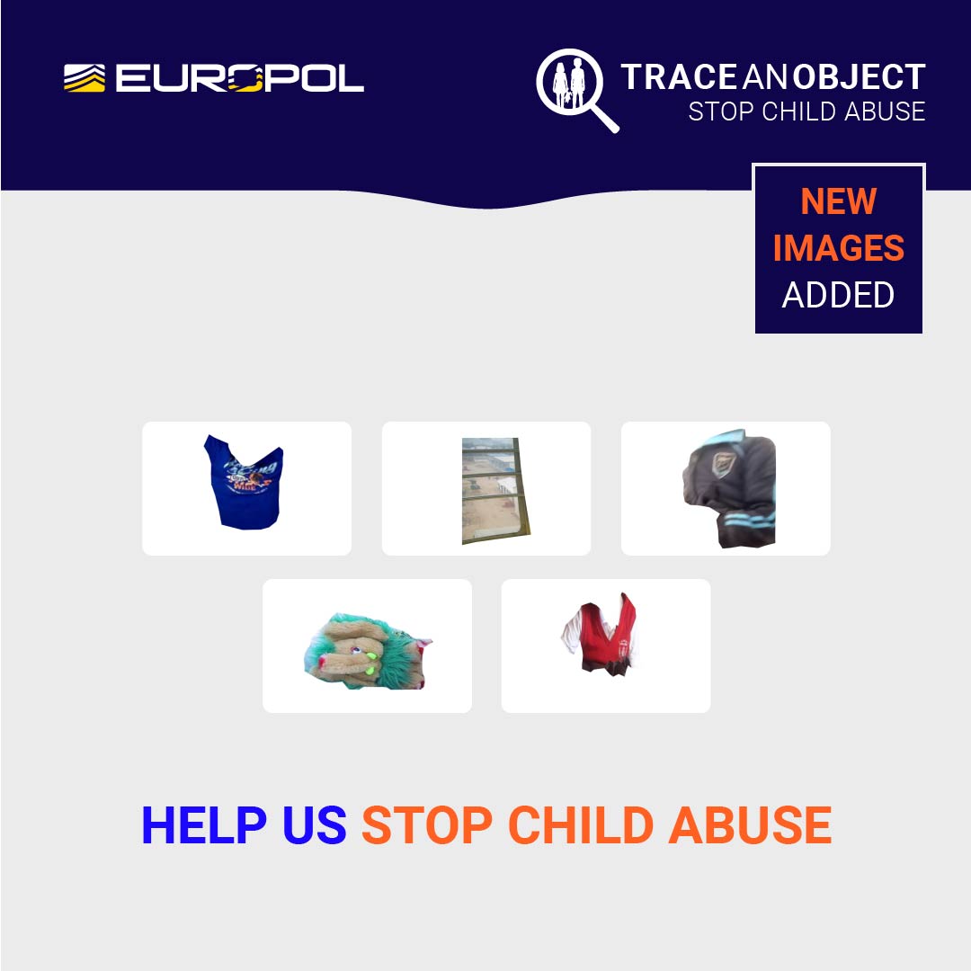 Europol's tweet image. 🆘New images extracted from child sexual abuse material have been uploaded on our website: europol.europa.eu/stopchildabuse

Do you recognise anything?

👀Many eyes see more than a few. And even a small clue can help us save a child.

🔎Help us #TraceAnObject. Help us #StopChildAbuse