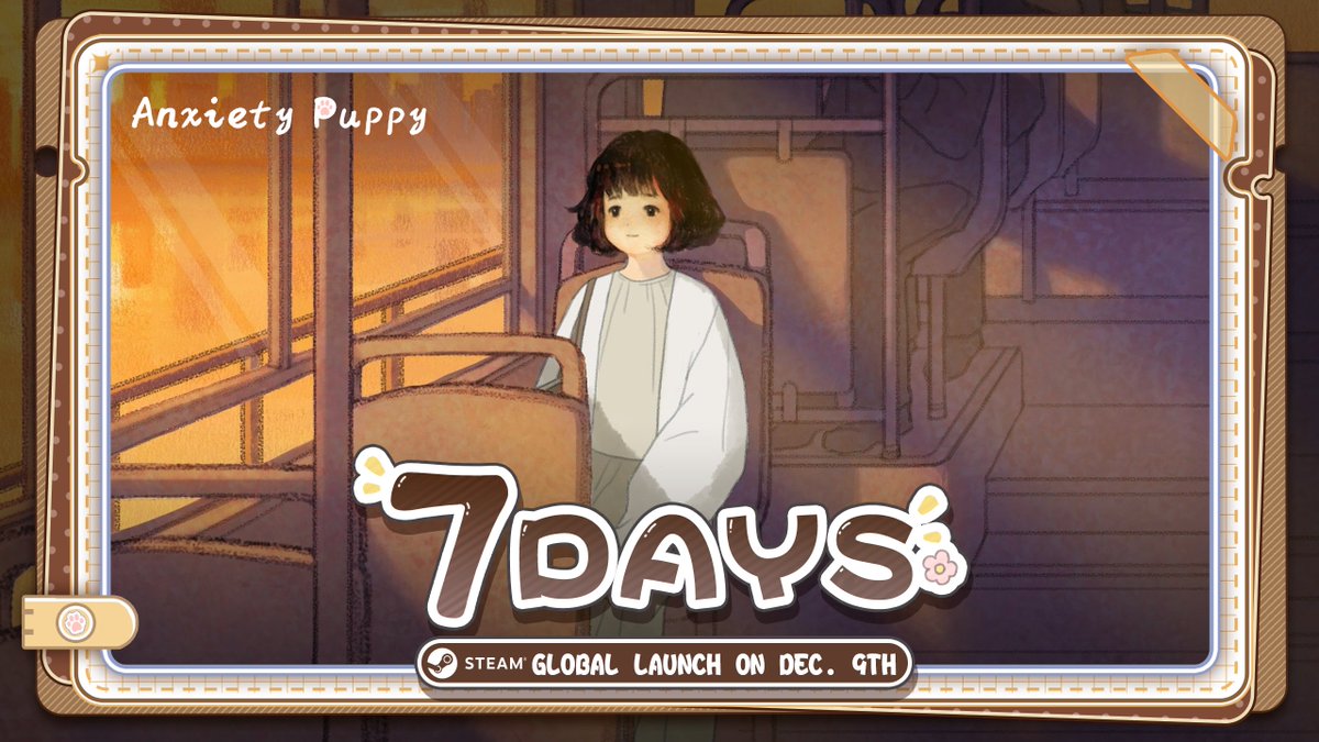 PuppyStudio2025's tweet photo. One week left until Dec. 9th! I can’t wait to finally meet you!

To be honest… I’m a little shy! Sometimes I hide away because I feel anxious… but I really want you to pat my head!🐶

⏰7 days to go—are you looking forward to it as much as I am?

#indiegame #indiedev #cozygames https://t.co/ZuOOjcVyXK