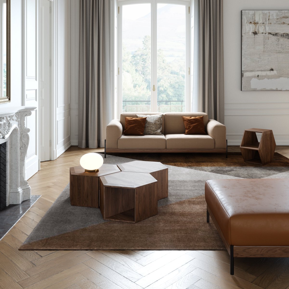 Crafted from solid wood, Hexa is a versatile table defined by its distinctive hexagonal form. It can be positioned horizontally or vertically, giving you the freedom to use it as a coffee table, side table, or even a bedside table. bit.ly/hexacoffeetable