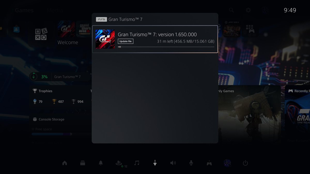 IsXboxStillLast's tweet image. I think the GT7 update has dropped early to download.
#GranTurismo7 #PS5 🔥🏁