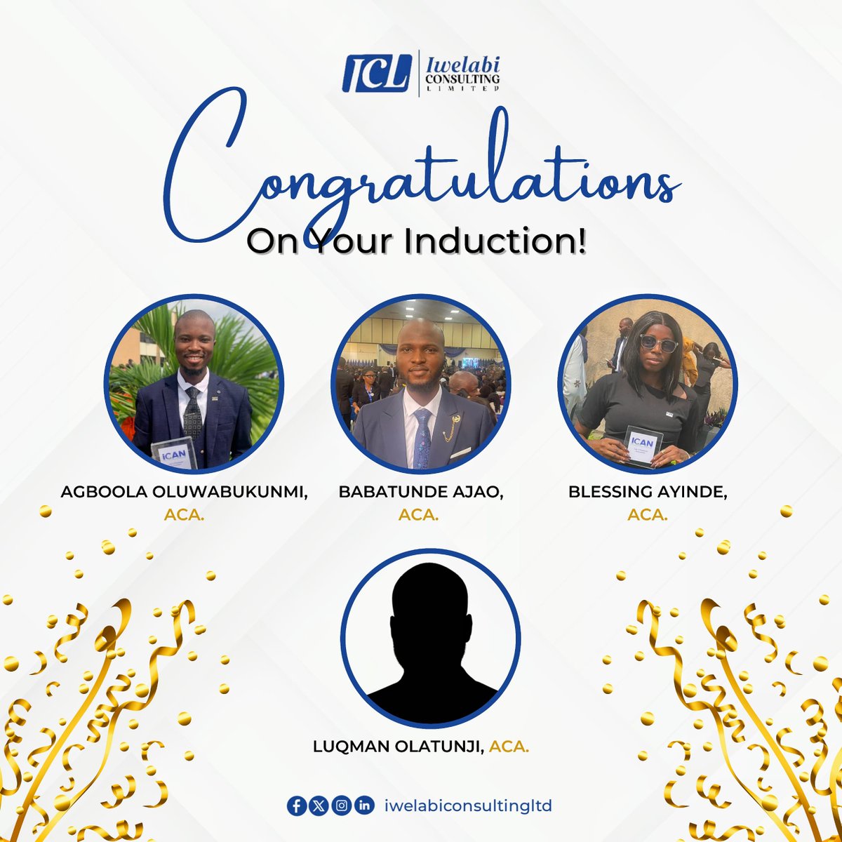 iwelabiconsult's tweet image. Congratulations to our newly inducted ICAN professionals!

Your commitment to excellence reflect the values we uphold at @iwelabiconsult

We are super proud of your achievement, inspired by your growth, and honoured to have you.

— With pride, from all of us at #ICL.💙

#ICAN