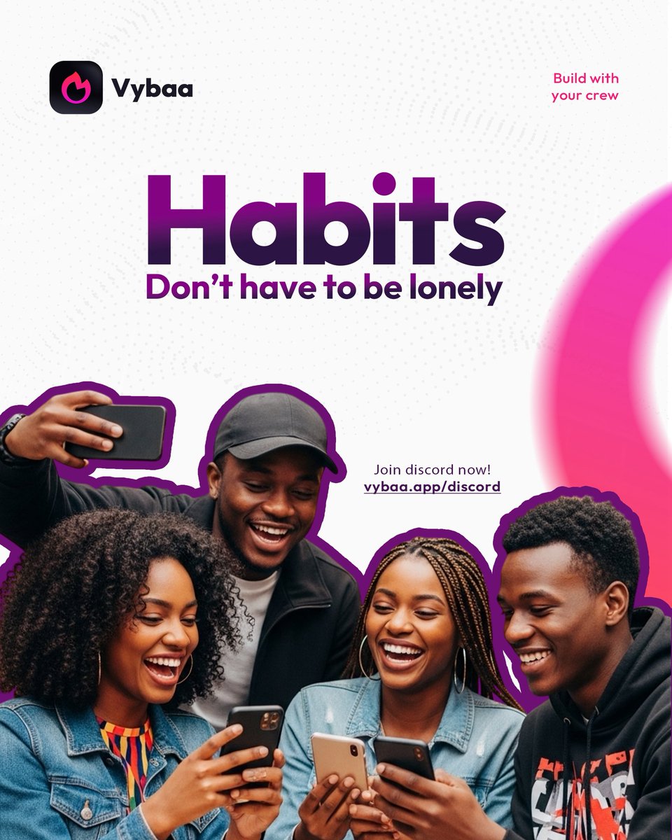 vybaa's tweet photo. Solo habit-building is brave, but slightly unrealistic. Get your crew on Vybaa and save yourself the unnecessary struggle. https://t.co/M9aSJTpma7