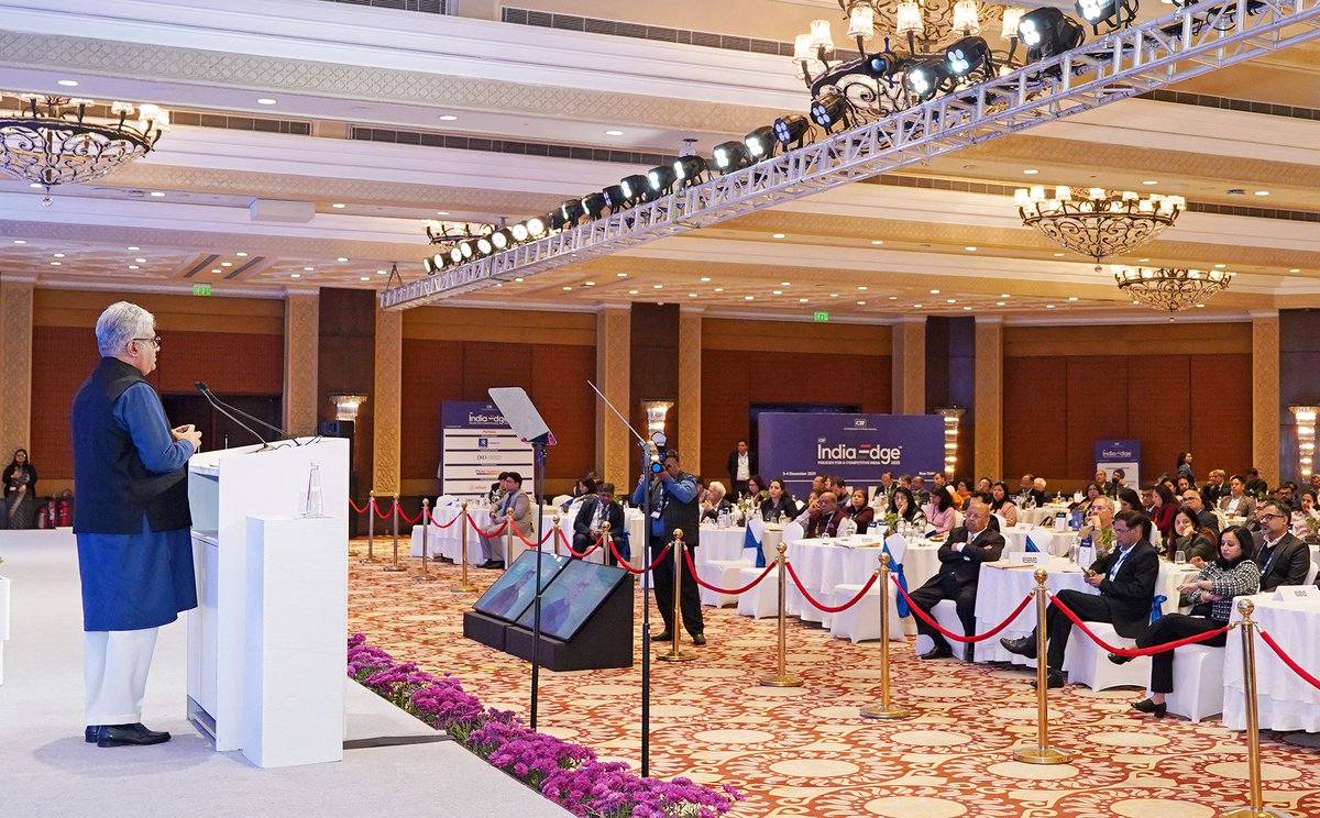 EnvironmentPib's tweet image. Union Environment Minister Shri Bhupender Yadav addresses the CII IndiaEdge 2025, in New Delhi

Clean Industrialisation is Not a Constraint, but a Catalyst for Economic Expansion, Innovation, Resilience and Future Prosperity: Shri @byadavbjp 

📝
pib.gov.in/PressReleasePa…