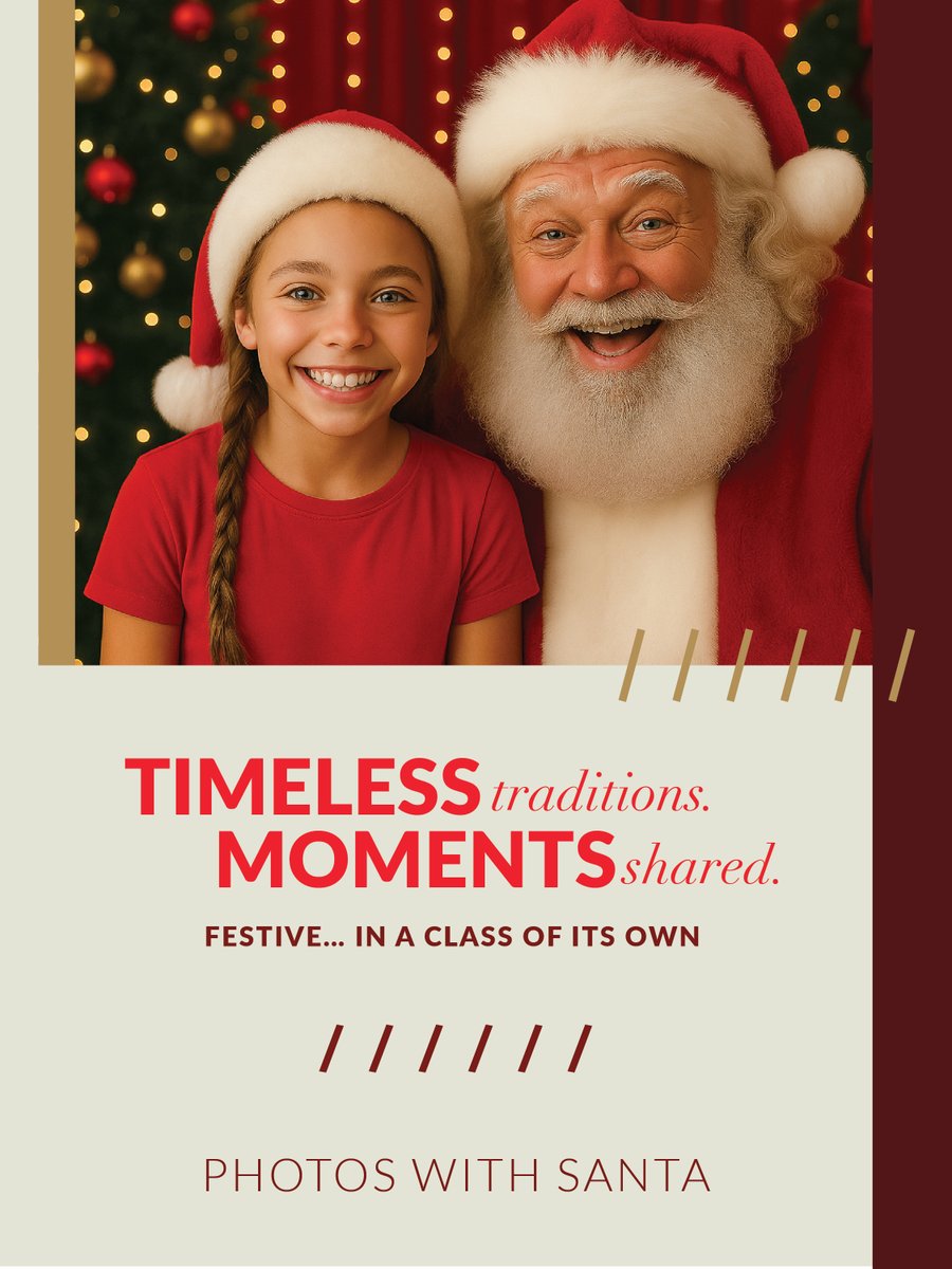 A photo with Santa…yes, please! 🎅🎄📸
From 5 to 24 December, head to our Lower-level Centre Court and say hi to the man in the red suit.

Gather your family and friends and capture a moment you’ll treasure forever. 
Open daily during mall trading hours.
Ts &amp; Cs apply.