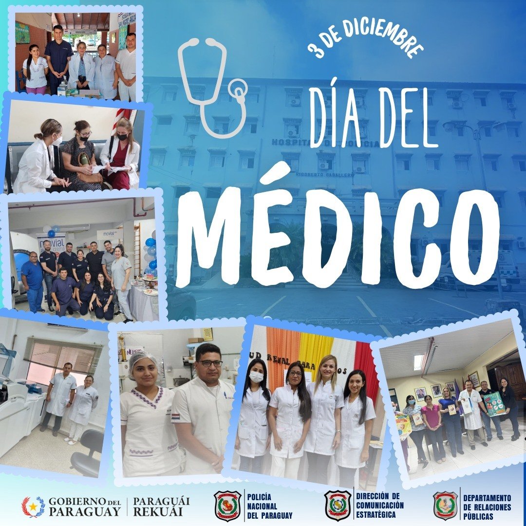 policia_py's tweet image. Expresamos nuestra profunda gratitud a todos los profesionales de la salud, en especial a los que integran el Hospital de Policía Rigoberto Caballero, quienes cumplen la doble labor de resguardar la seguridad y salvar vidas.

@MDI_Paraguay