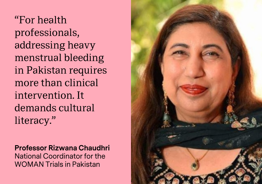 WOMANtrial's tweet image. Why do many women in Pakistan welcome heavy bleeding? 

Cultural beliefs, stigma and delayed care have real clinical consequences. 

We share insights from the head of the WOMAN Trials in Pakistan and why it matters for global health. 

Read more 👉 thebloodtrials.org/woman-3/menstr…