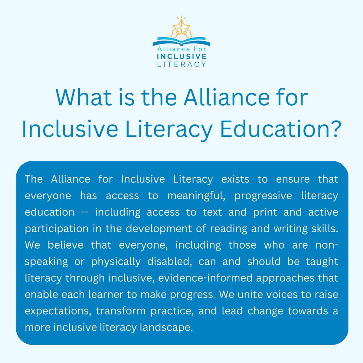 AceCentre's tweet photo. Proud to be a Founder Member of the Alliance for Inclusive Literacy Education, launching today on #IDPD2025.
 
Every learner deserves access to meaningful literacy instruction. Find out more: https://t.co/9dsgmyRkLj

#InclusiveLiteracy #IDPD2025 #AAC #ComplexNeeds #LiteracyForAll https://t.co/Ont5nYgsxG