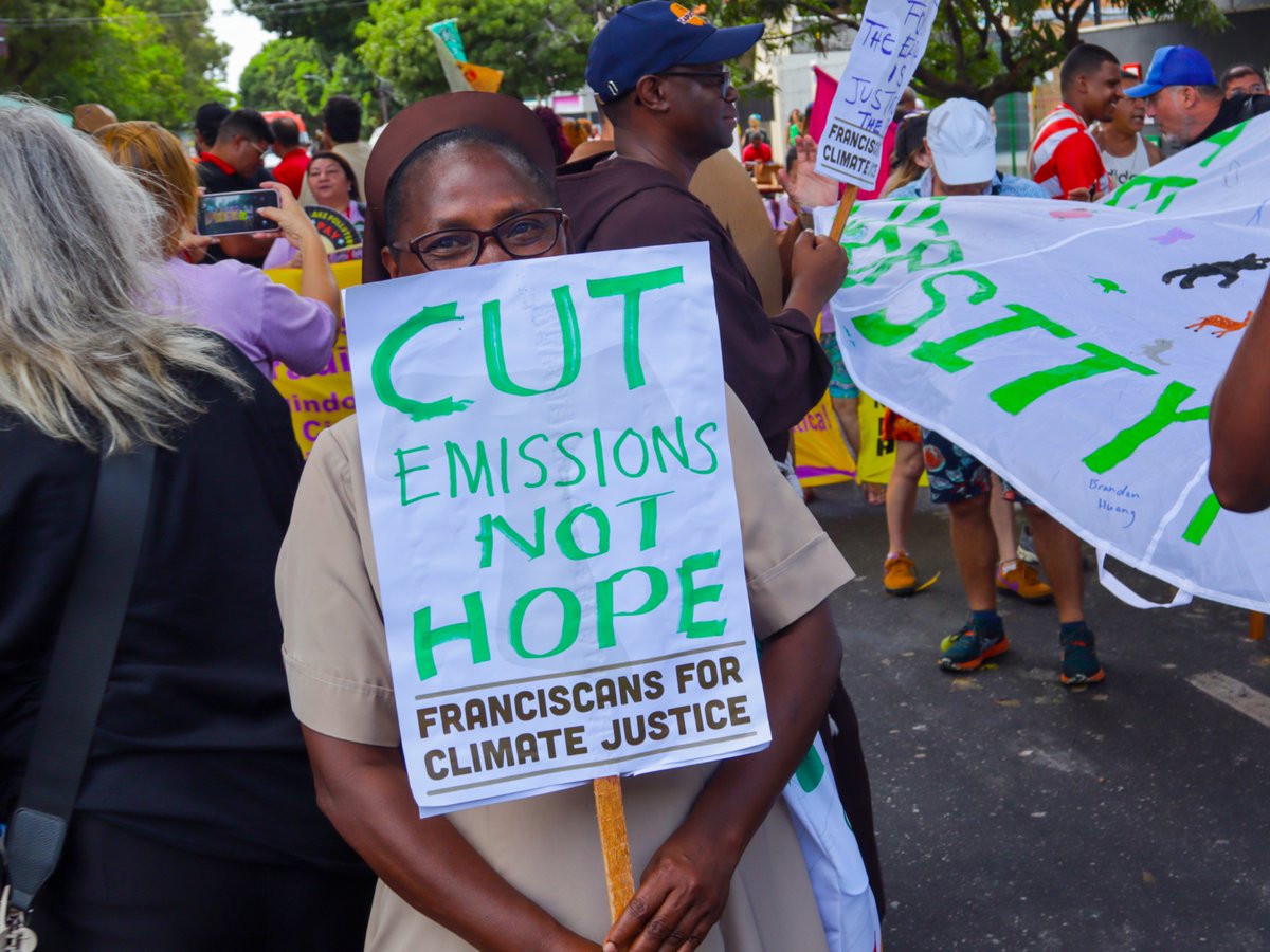 FranciscansIntl's tweet photo. Although #COP30 failed to deliver the breakthroughs we urgently need, the message from #Belem was crystal clear: around the world, people are running out of patience. 

Check out our key takeaways from the #UN Climate Conference at https://t.co/3dfDlVBu0J https://t.co/peYKsIjNjS